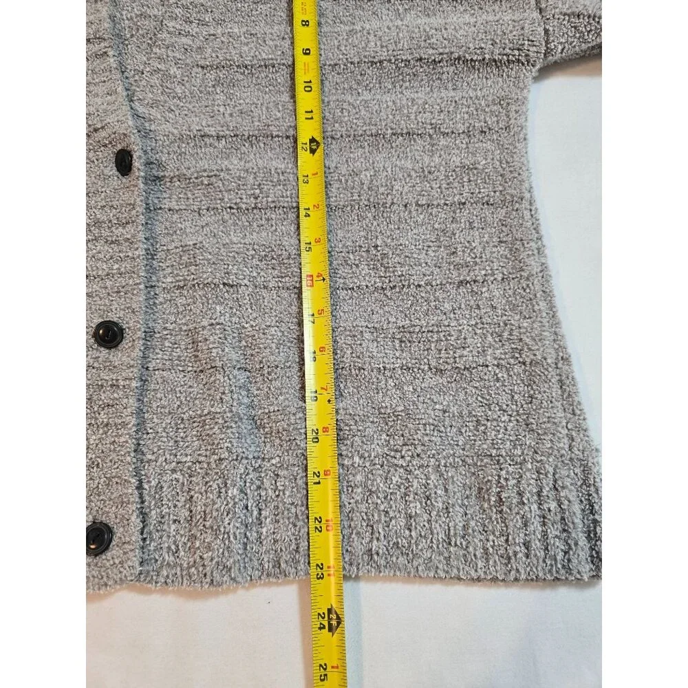 ATM Womens Boucle Cardigan Sweater waist length Button-Down Soft Knit size‎ M
